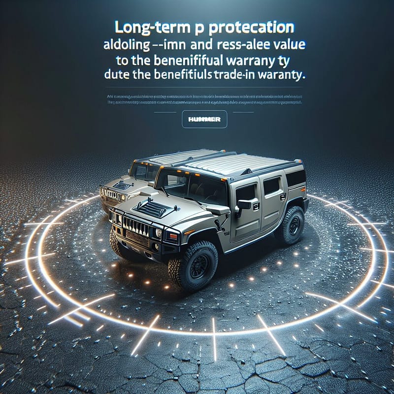 HUMMER vehicle with a focus on warranty benefits and trade-in potential, highlighting long-term protection to boost resale value.