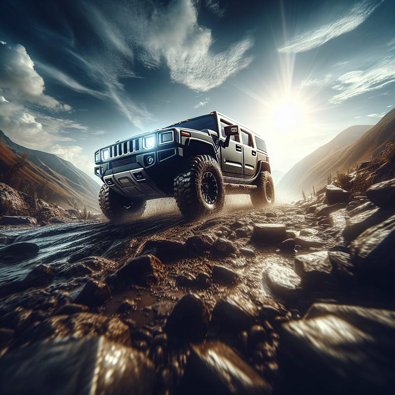 Hummer vehicle showcasing durability in off-road conditions