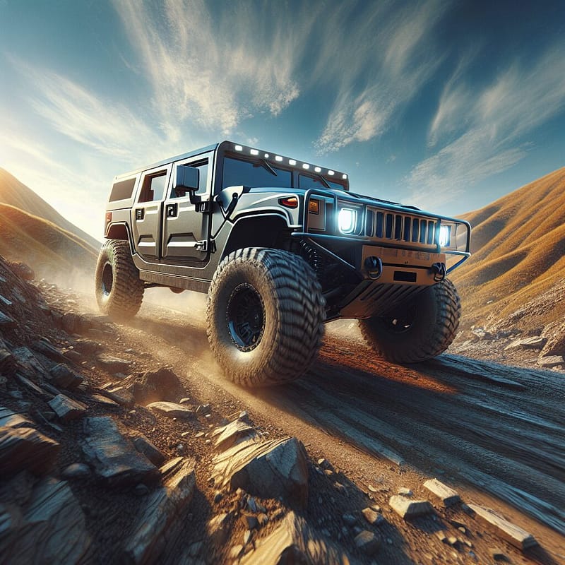 Hummer off-road showcasing durability with extended warranty benefits.