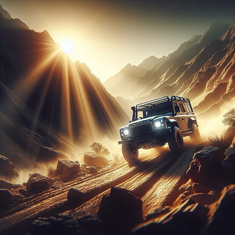 Hummer driving off-road with warranty exclusion disclaimer