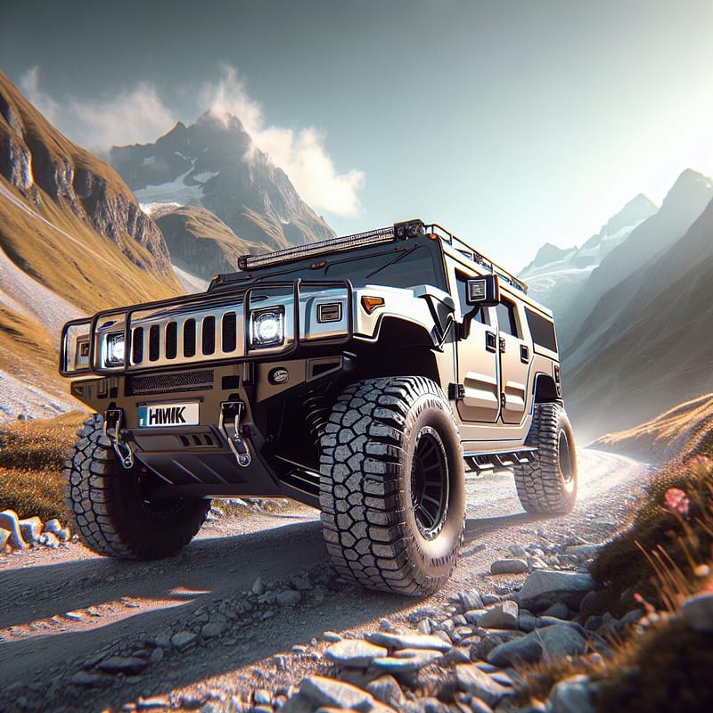 Hummer driving on a rugged mountain trail, highlighting extended warranty benefits.