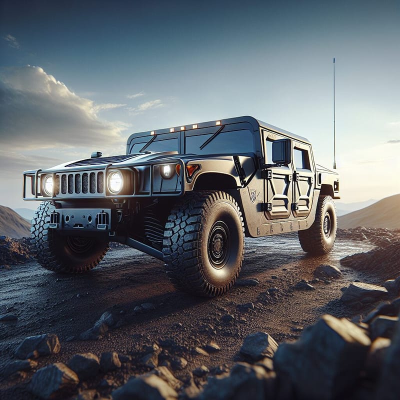 Hummer vehicle on rugged terrain showcasing durability