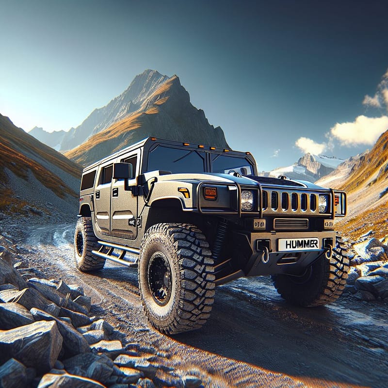 Hummer vehicle on rocky trail showcasing off-road capability