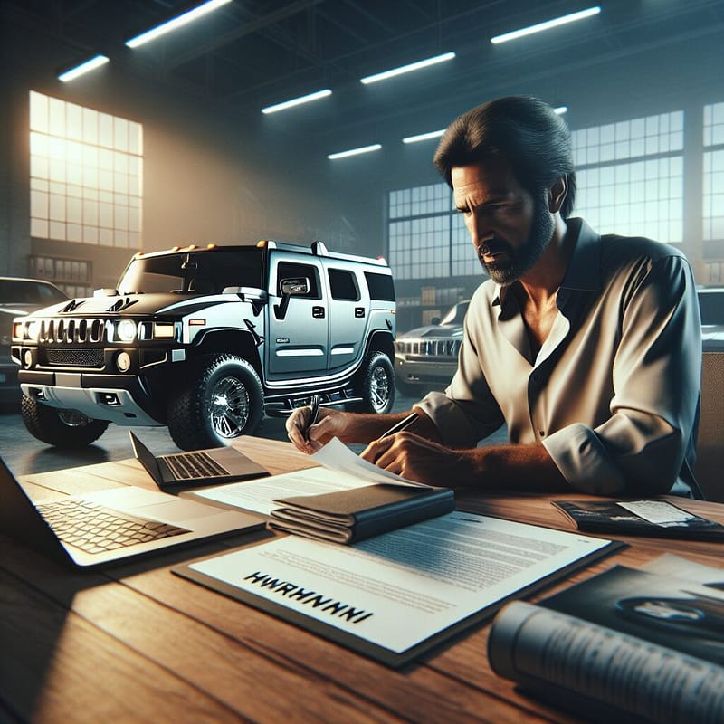 Hummer owner comparing different warranty contracts.