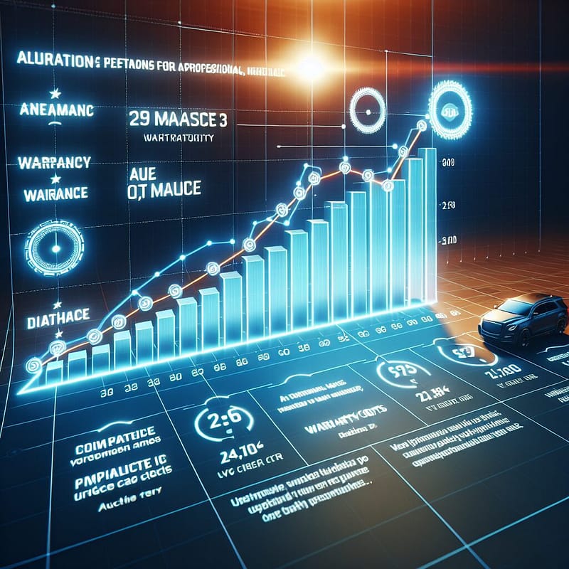 Graph showing vehicle age and mileage impact on warranty costs.